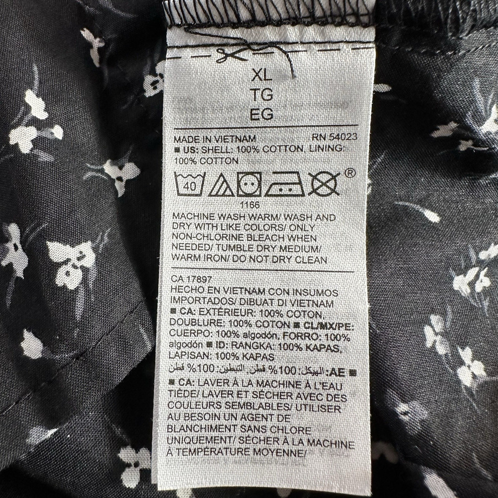 Old Navy Size X Large Black White Floral Cap Sleeve Ruffle Button Shirt Dress - Picture 8 of 9